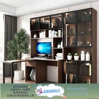 DNG-01電腦桌台式轉角書桌書架組合書櫃一體辦公桌（包運送）