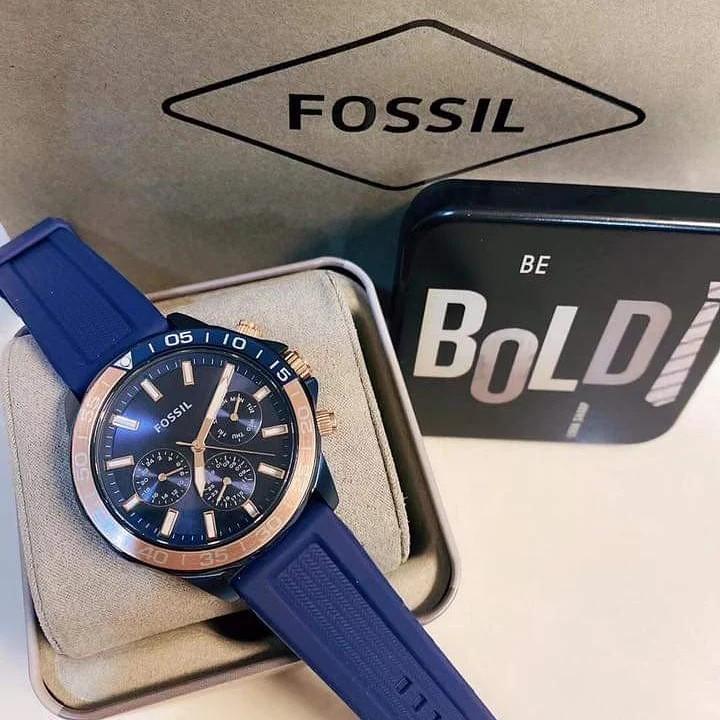 FOSSIL RUBBER STRAP BLUE AUTHENTIC WATCH