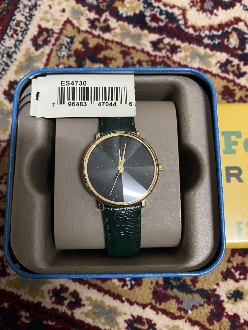 Sale Fossil Watch Prismatic Galaxy Three Hand Green in Leather