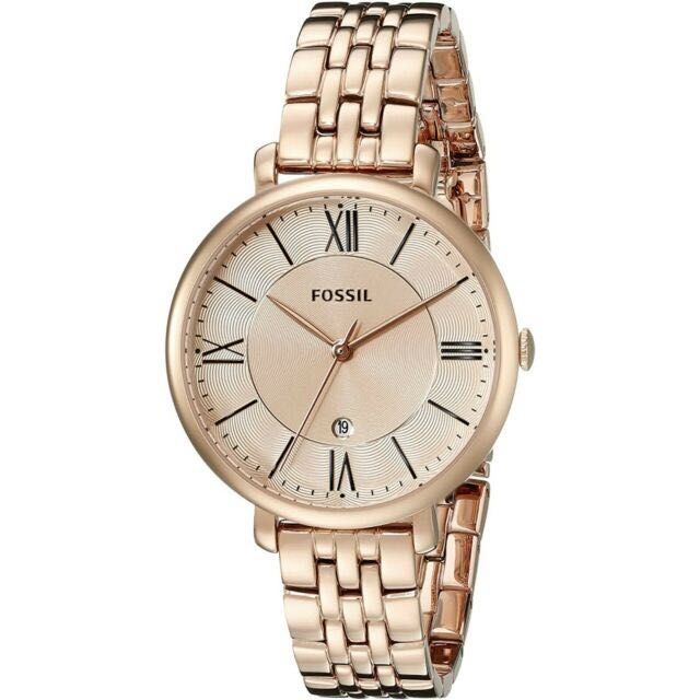 Fossil Women Jacqueline Rose Gold tone Stainless Steel Watch, Women's Fashion, Watches