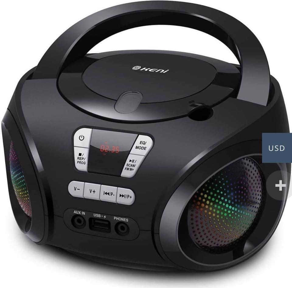 G Keni Radio Cd Player Boomboxes Portable Speakers With Fm Usb Bluetooth Aux Input And Earphone