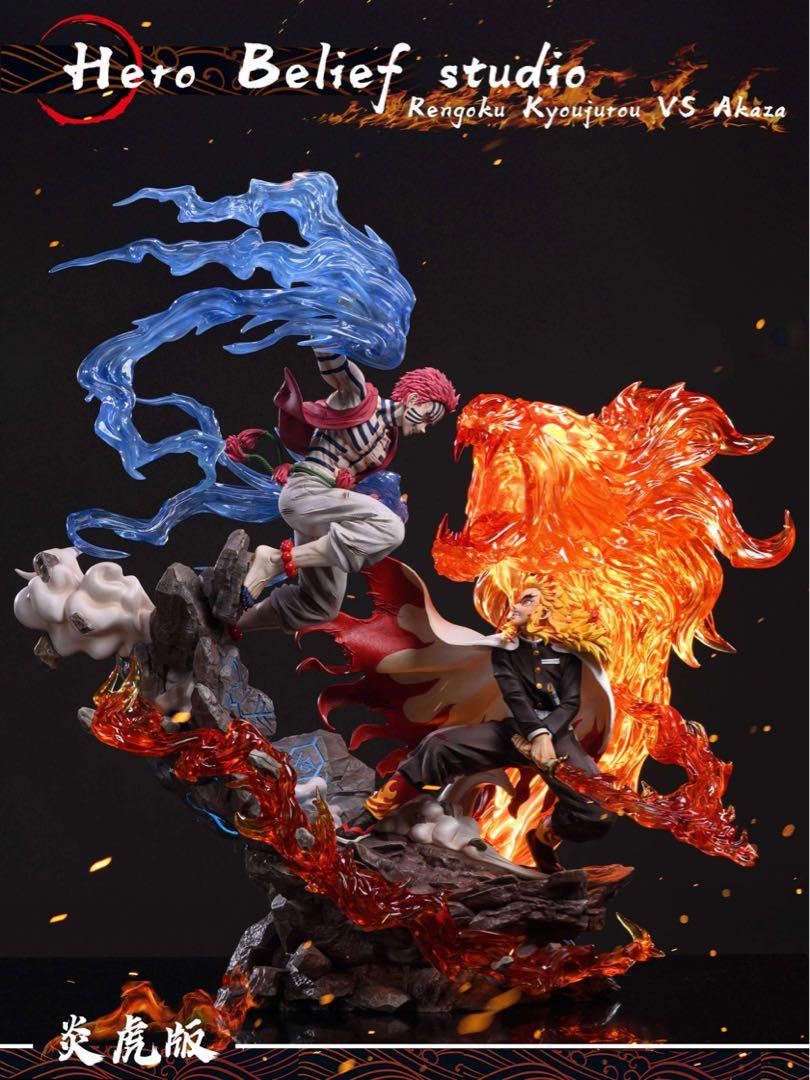 Gk Figurine Ready Stock Hero Belief Studio Kyojuro Rengoku Vs Upper Moon Three Akaza Hobbies Toys Toys Games On Carousell