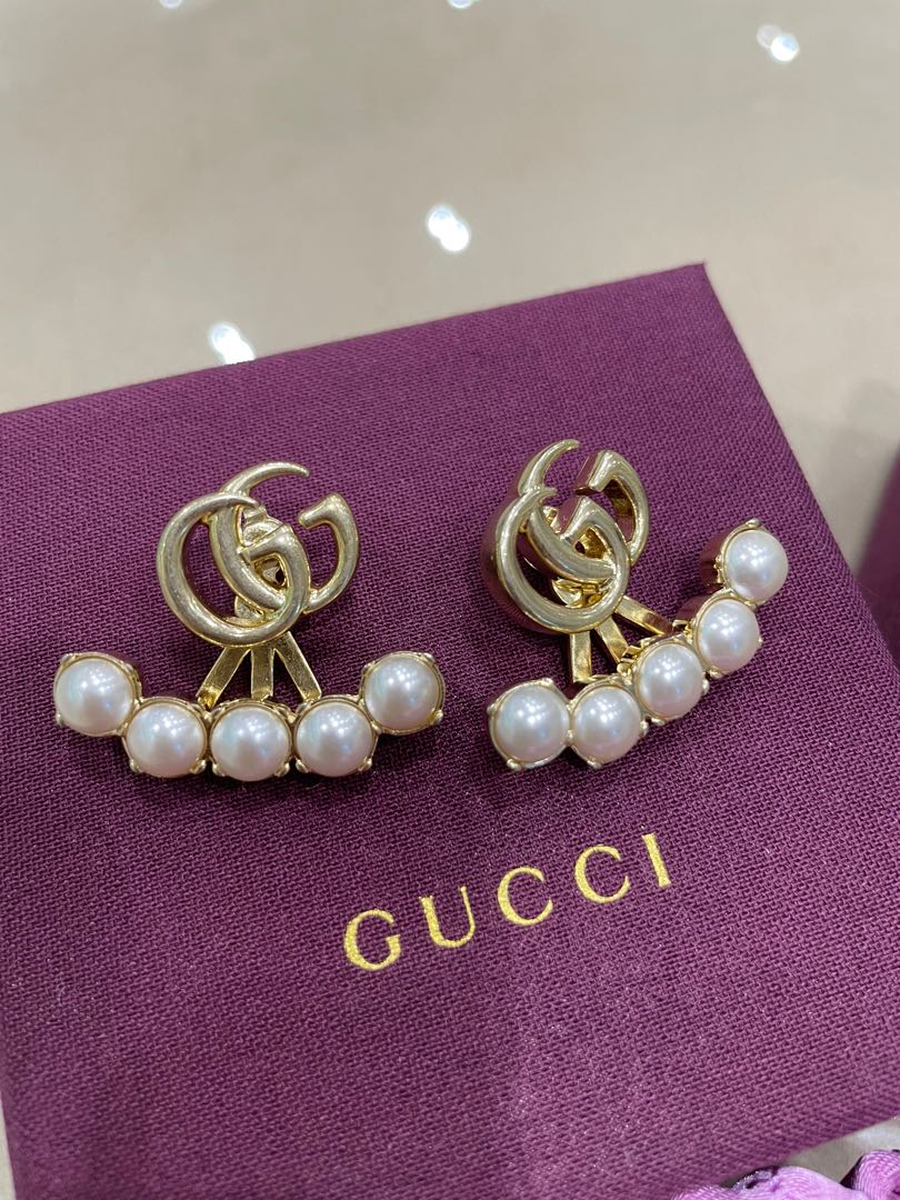 Gucci Pearl Double G Earring
