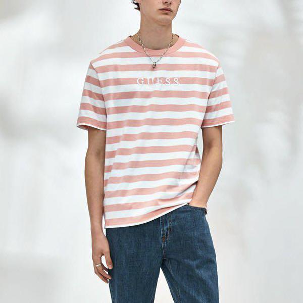 Pink guess outlet shirt men