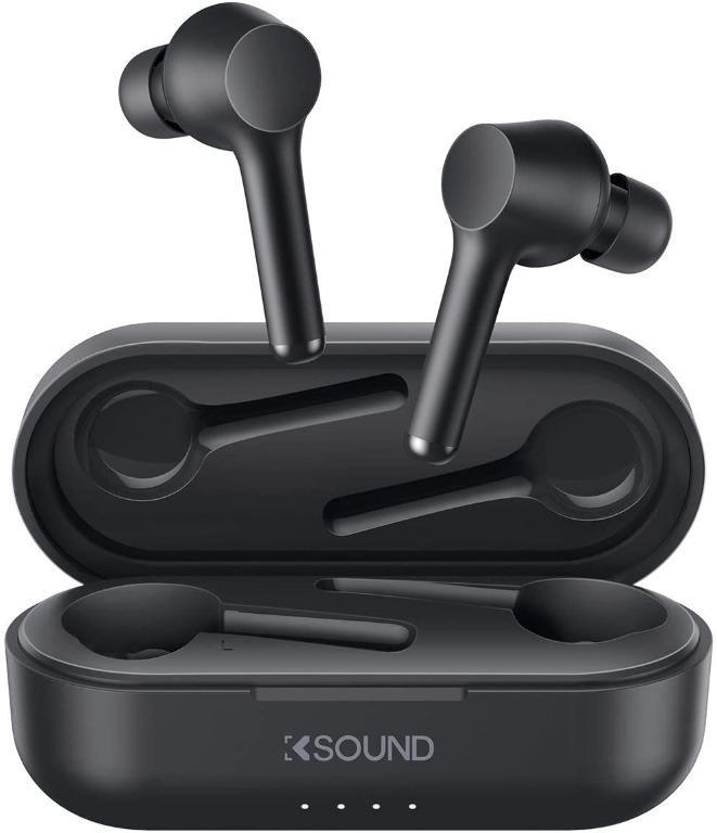 H1838 Ksound by AUKEY True Wireless Earphones Bluetooth 5 In Ear Wireless Earbuds with Noise Cancellation Mic Volume Control 30H Playtime IPX5 Waterproof Headphones for iPhone and Android Audio Earpho...