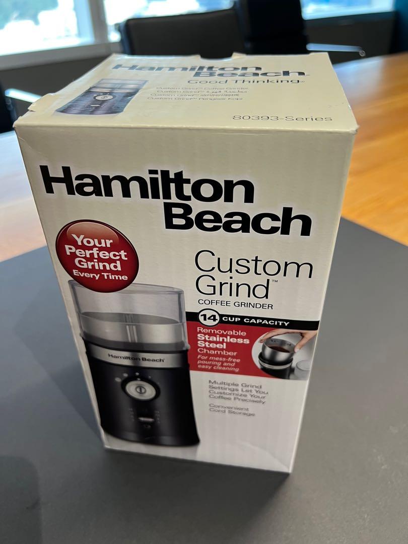 HAMILTON BEACH Coffee Grinder - 14 Cups - Black/Stainless Steel 80393C