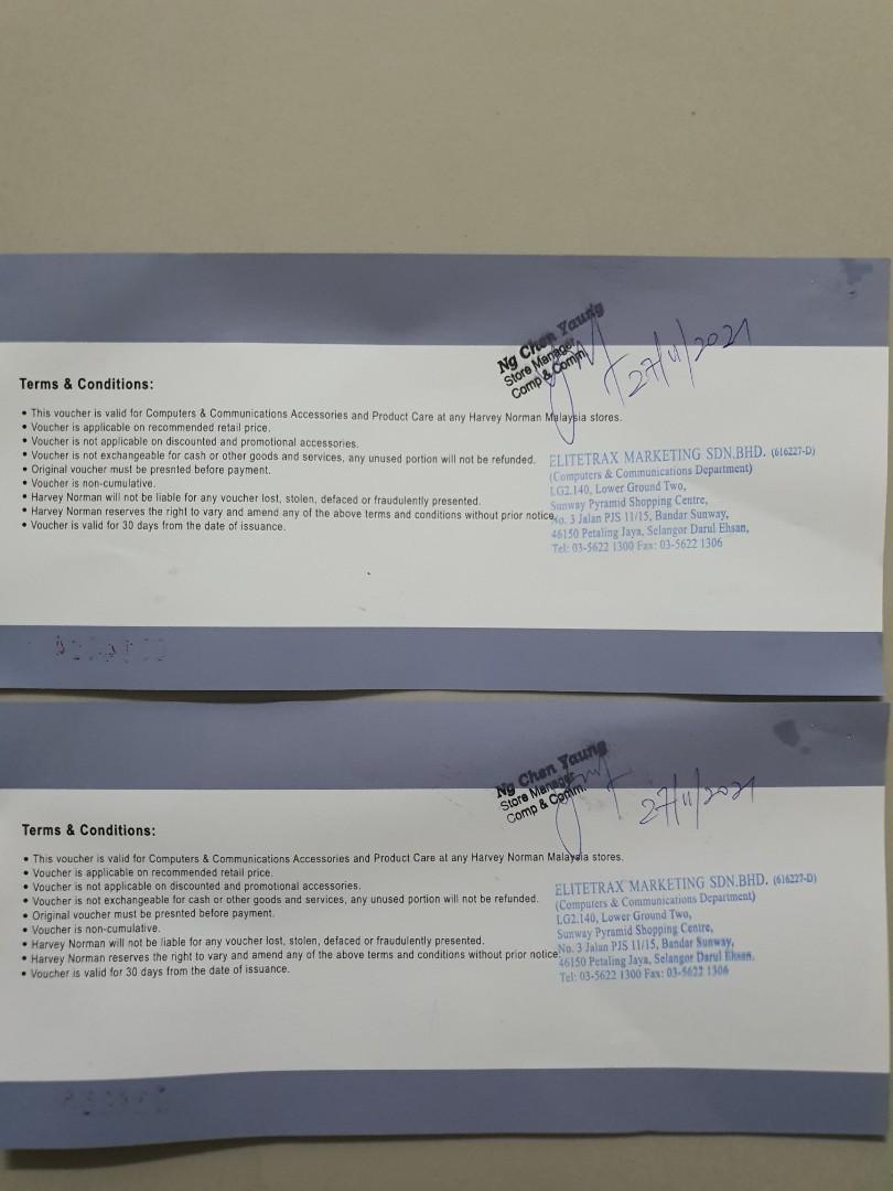 HARVEY NORMAN RM100 Discount Voucher, Tickets & Vouchers, Vouchers on