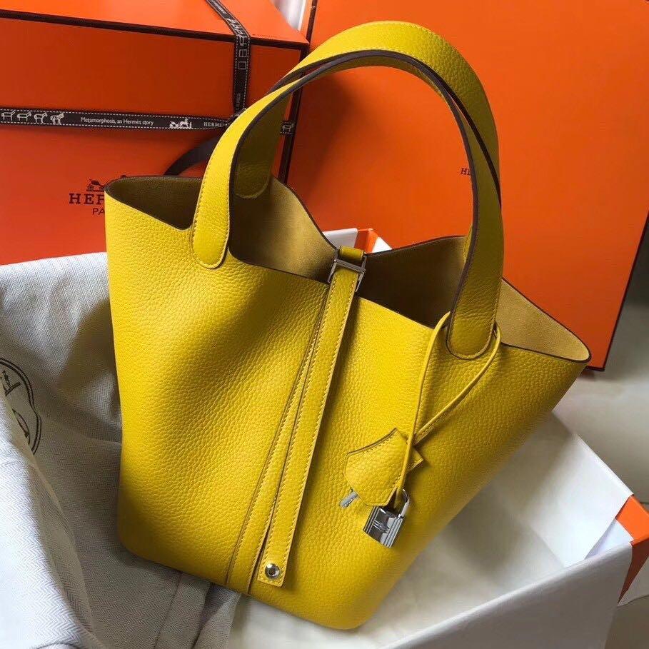 Hermes cheap picotin yellow