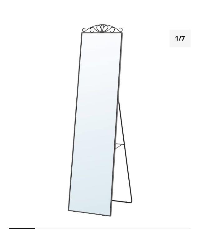 IKEA black full length mirror standing/ wall mount, Furniture & Home