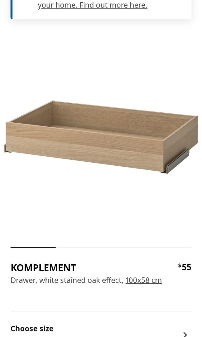 IKEA komplement drawer, Furniture & Home Living, Furniture, Shelves