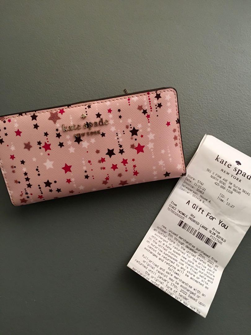 Kate spade pink star bifold wallet 