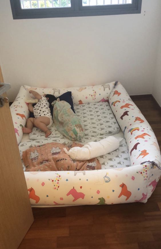 Large Korean bumper bed, Babies & Kids, Baby Nursery & Kids Furniture, Cots & Cribs on Carousell