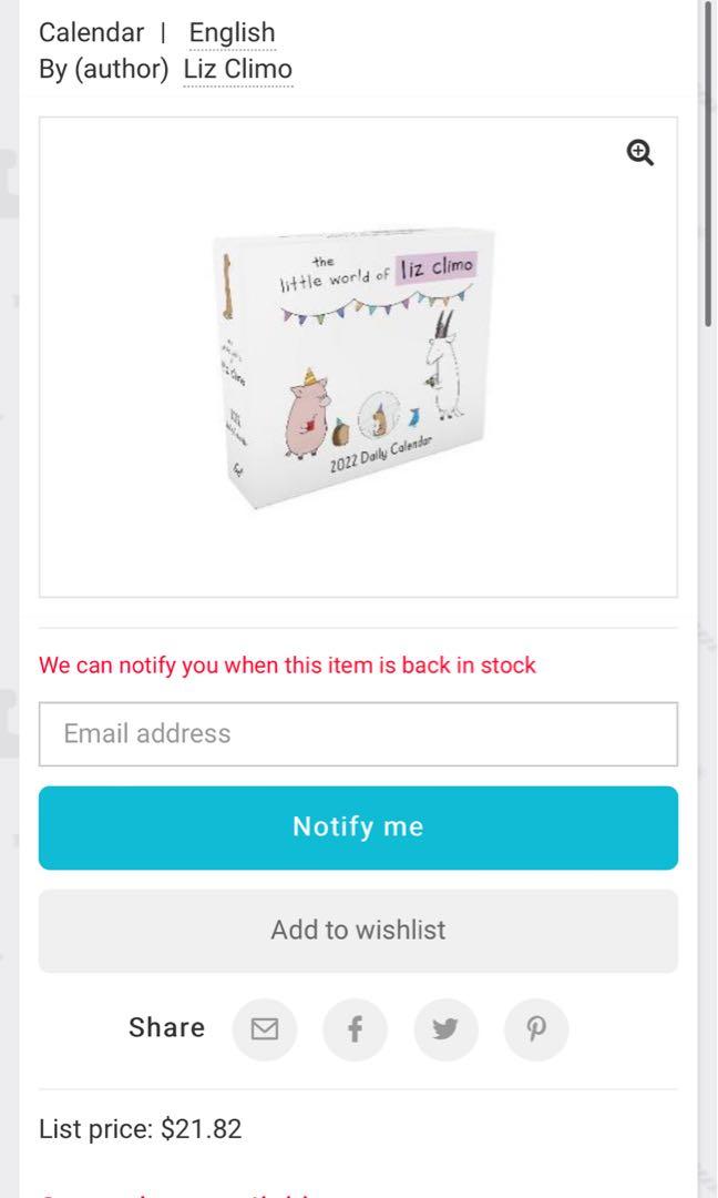 Liz Climo 2022 Daily Calendar, Hobbies & Toys, Stationery & Craft