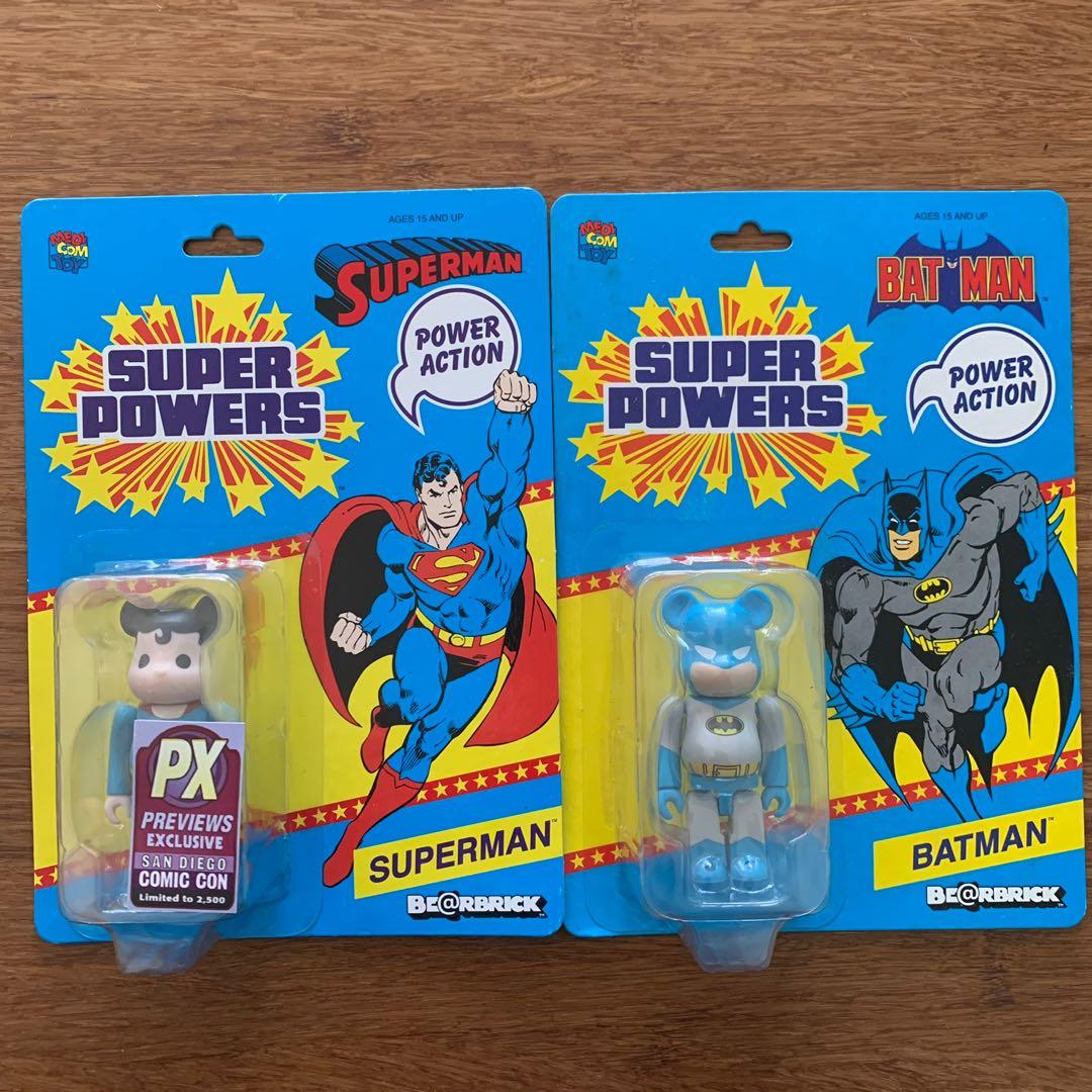 Medicom bearbrick 100% super powers Batman superman 超人蝙蝠俠set