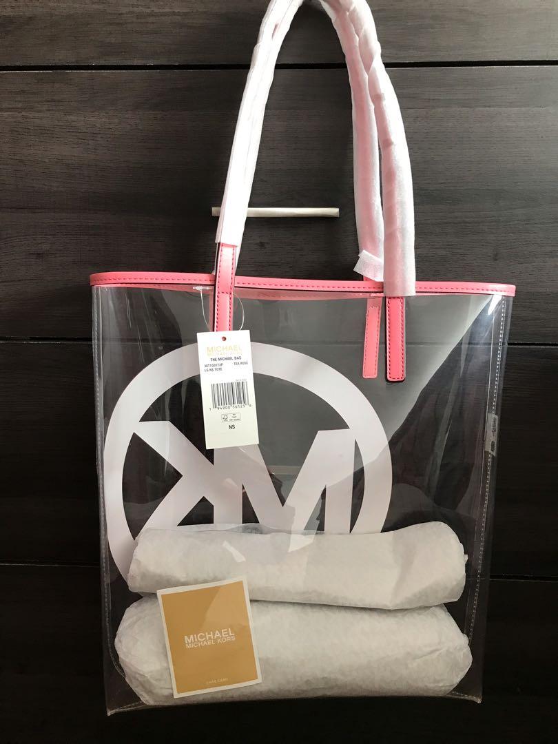 Michael kors transparent tote on sale bag