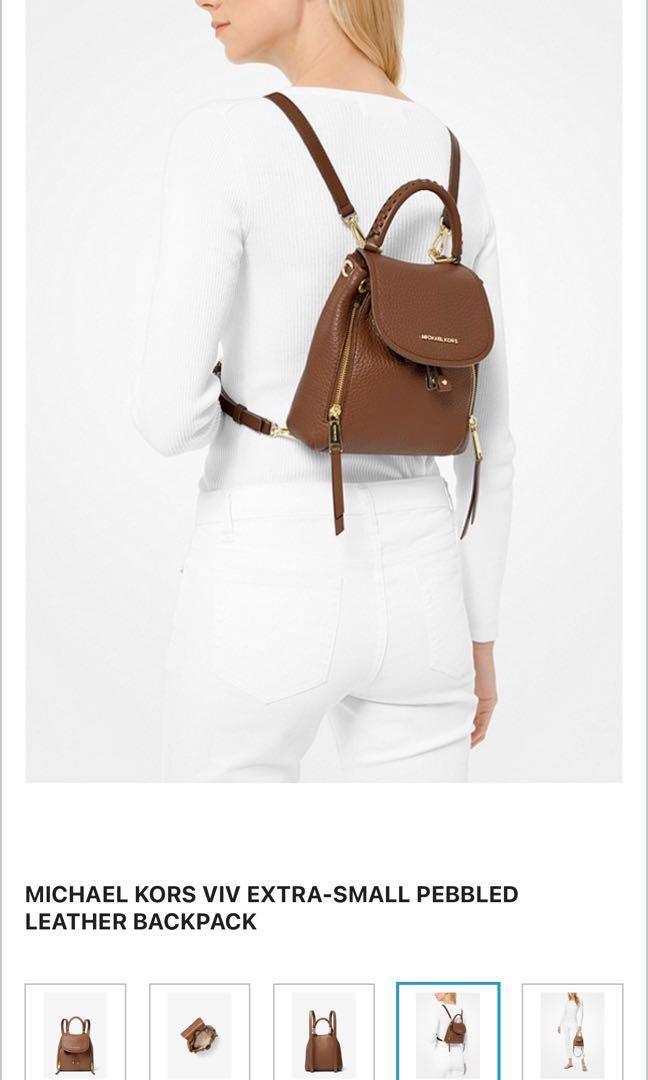 Michael Kors VIV extra small pebbled leather backpack, Women's Fashion