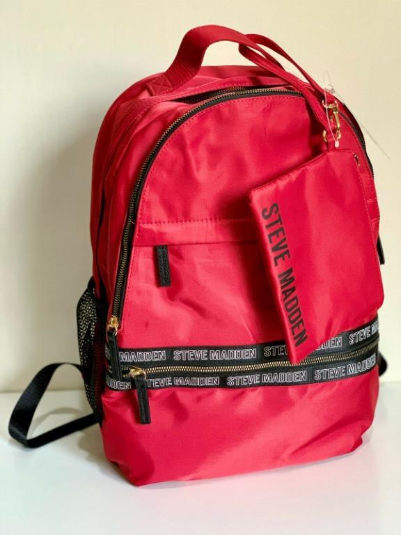 Steve madden red backpack purse discount