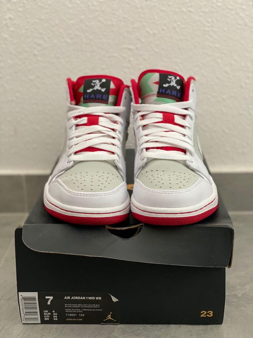 Nike air jordan 1 retro mid wb hotsell hare bugs bunny