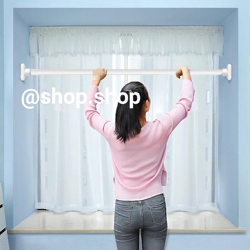 NO NAILS! Curtain Rod Pole Adjustable Length Laundry Wardrobe Hanger
