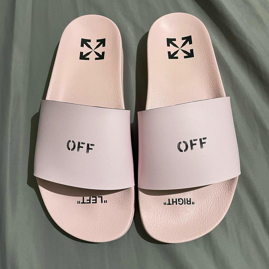Off White Pink Slides Women s Fashion Footwear Slippers and