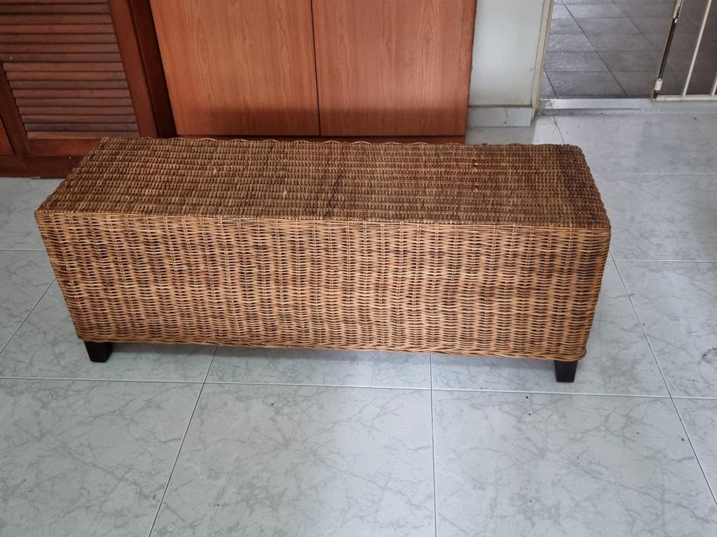 Rattan Long Bench Seat, Furniture & Home Living, Furniture, Chairs on ...