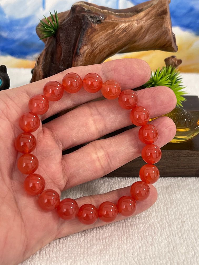 Red Agate Stone (6 mm) Small Beads Bracelet with ALLAH Pattern (Ethnic –  AlbatrosArt