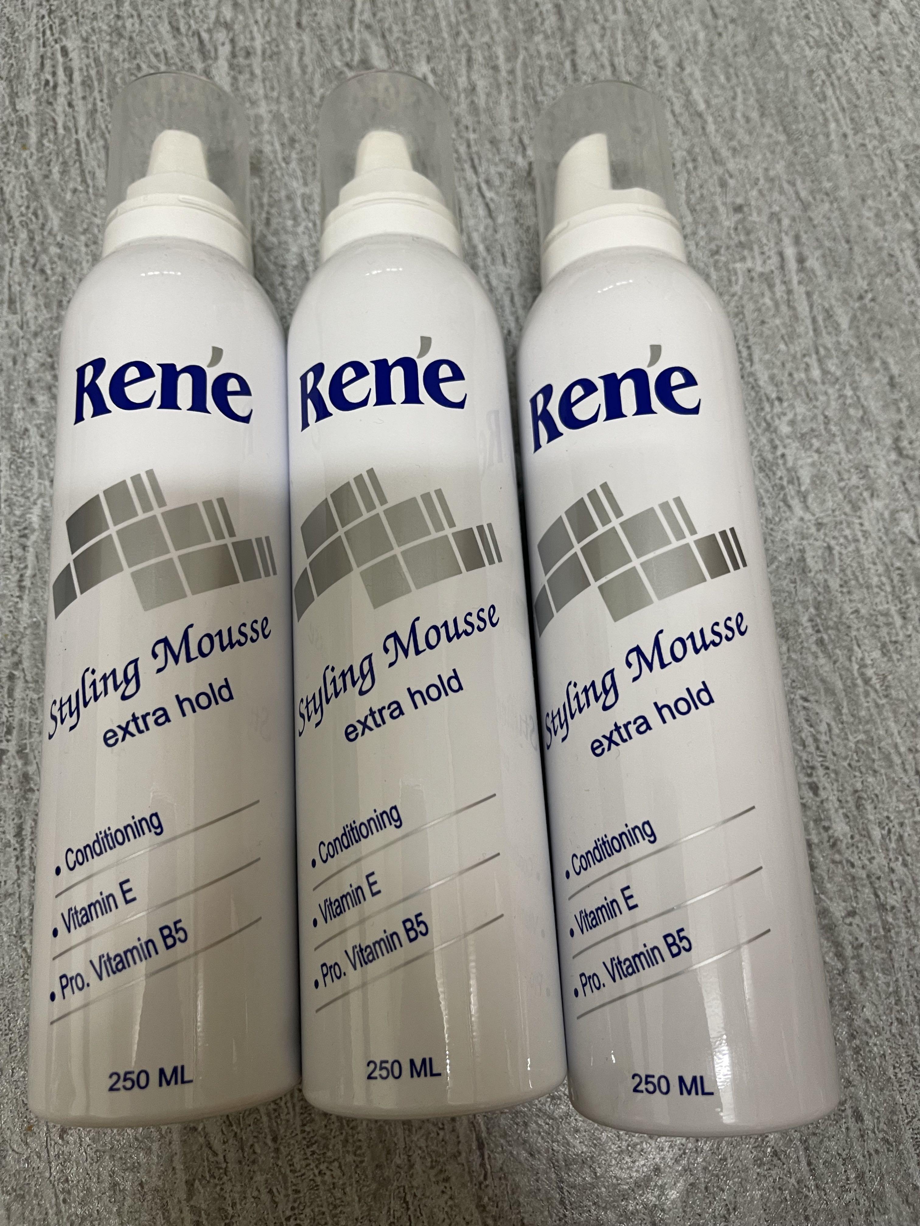 Rene Hair Styling Mousse Extra Hold (250ml), Beauty & Personal Care, Hair  on Carousell