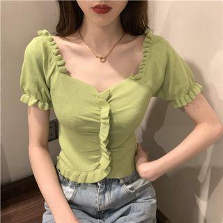 Ruffles Design Top in Green