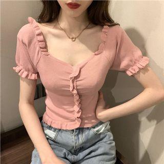 Ruffles Design Top in Pink