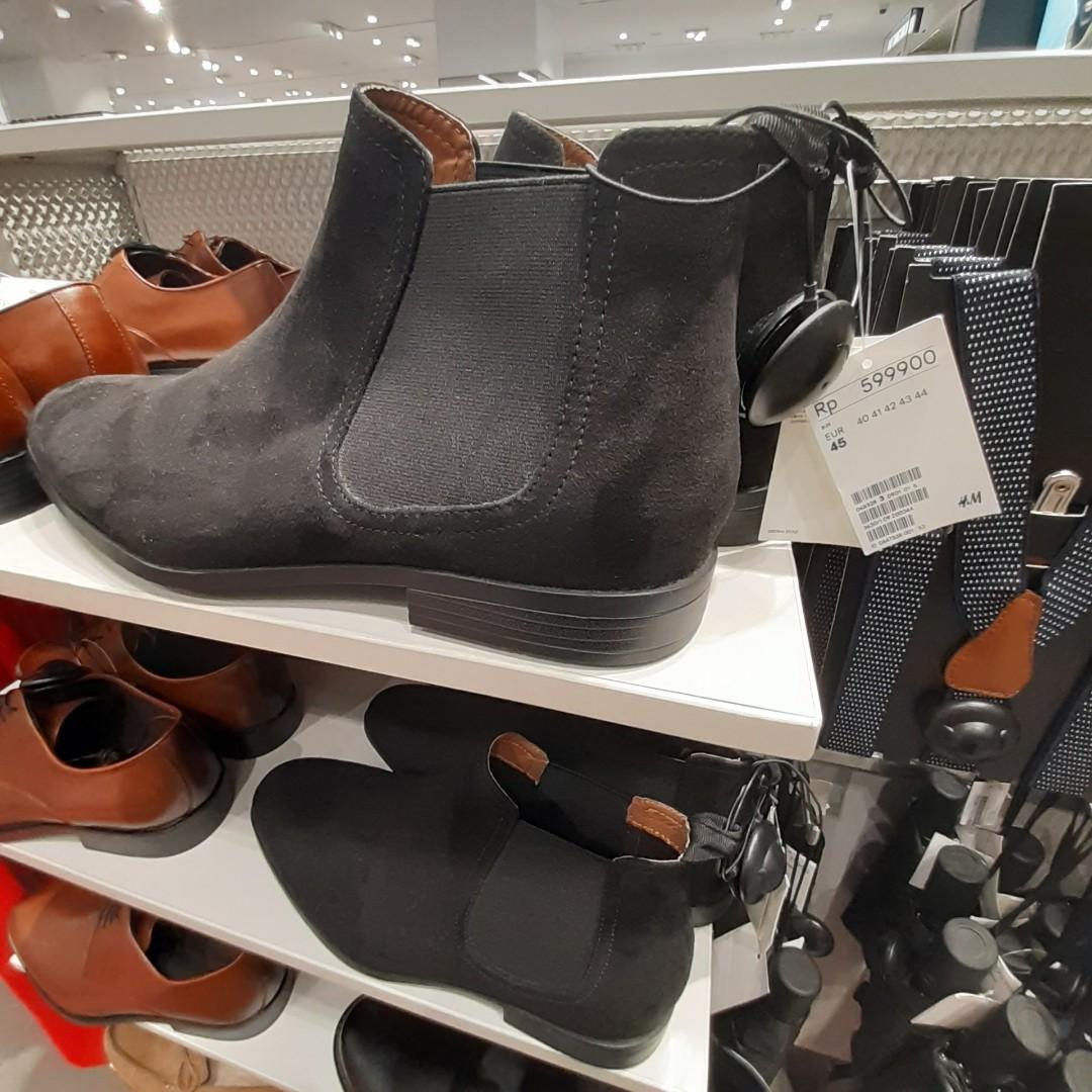 Sepatu Chelsea Boots H M Hitam Pria Men Baru From Store Jastip