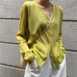 Sheer Cardigan in Avocado Green