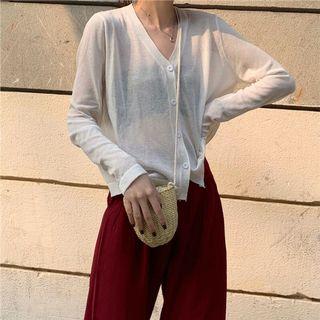 Sheer Cardigan in White