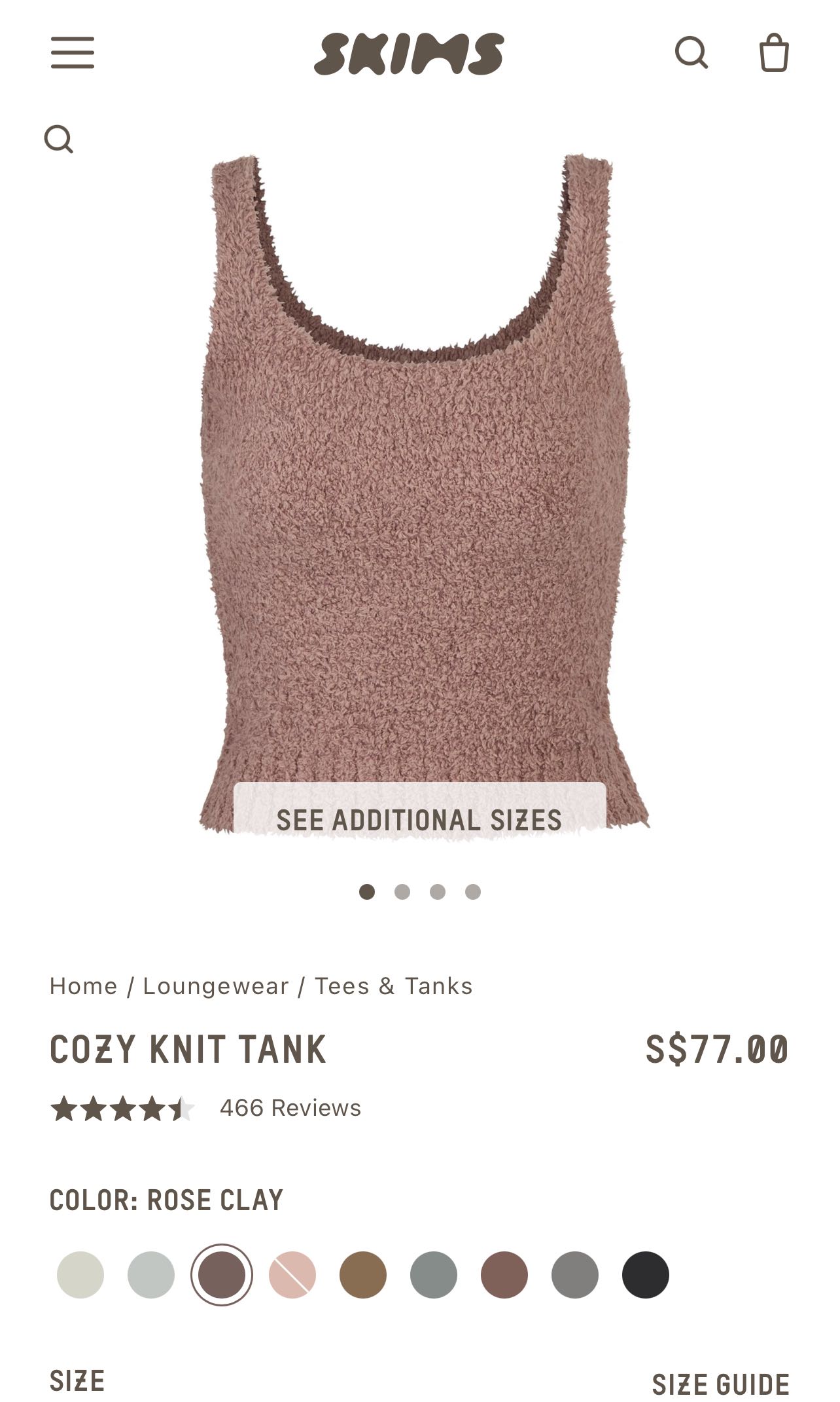 SKIMS Cozy Knit Tank and Shorts in Rose Clay