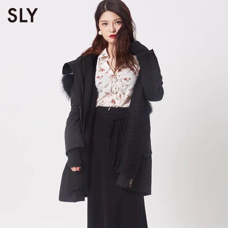SLY N3B 2016 限定復刻版 長版軍外套 真毛領 大衣 黑色1號 正品