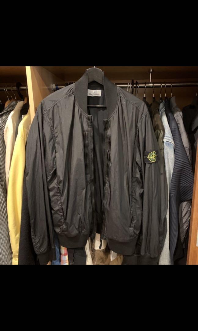 Stone island garment dyed bomber jacket Size:L, 他的時尚, 外套及