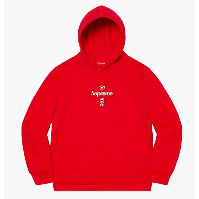 Supreme Cross Box Logo Hoodie Red Size L