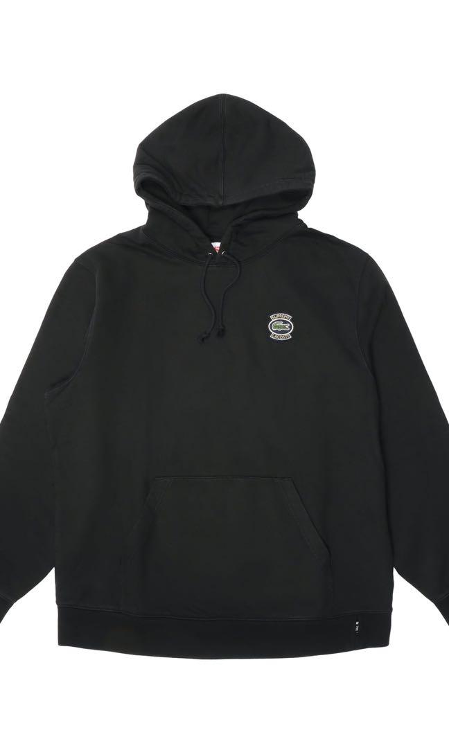 Supreme lacoste 2025 black hoodie