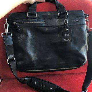 FIRE SALE: Tumi leather expandable laptop bag