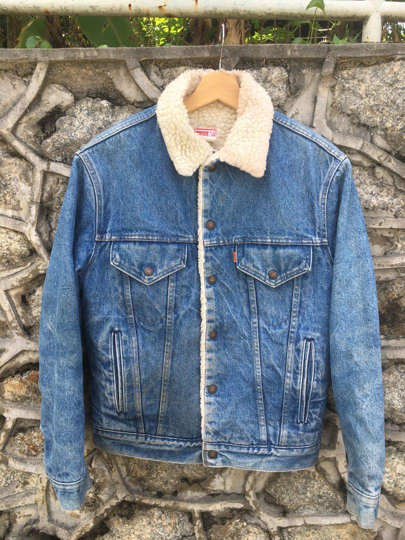 Orange tab sherpa trucker store jacket
