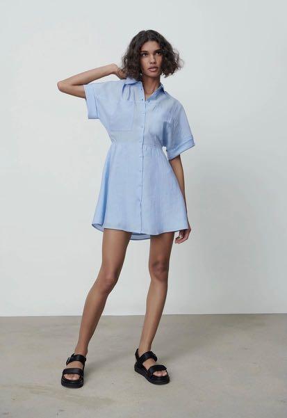 Short shirt dress zara clearance