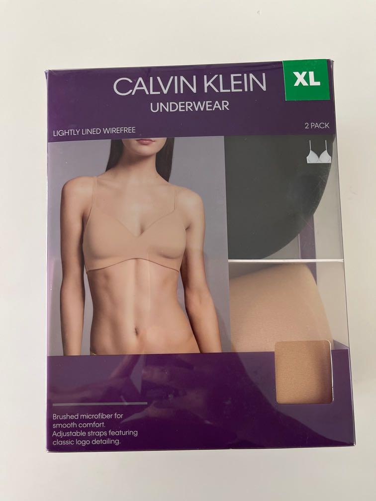 2x Calvin Klein micro fiber lightly lined wire free bra - UK16