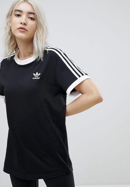 Adidas Black Three Stripe Tee Men s Fashion Tops Sets Tshirts