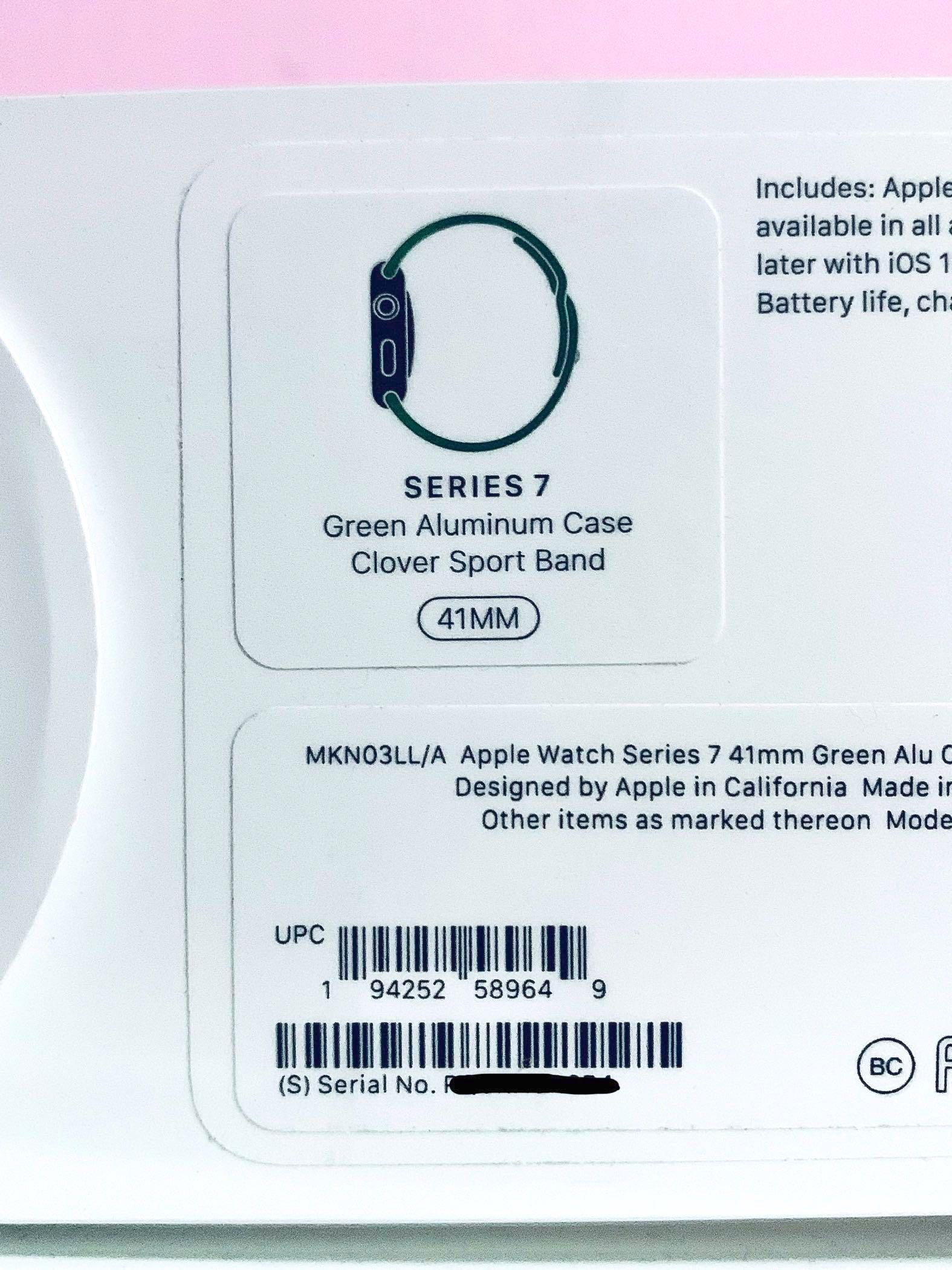 Apple Watch Series 7 GPS 44mm Green Aluminum with Clover Sport