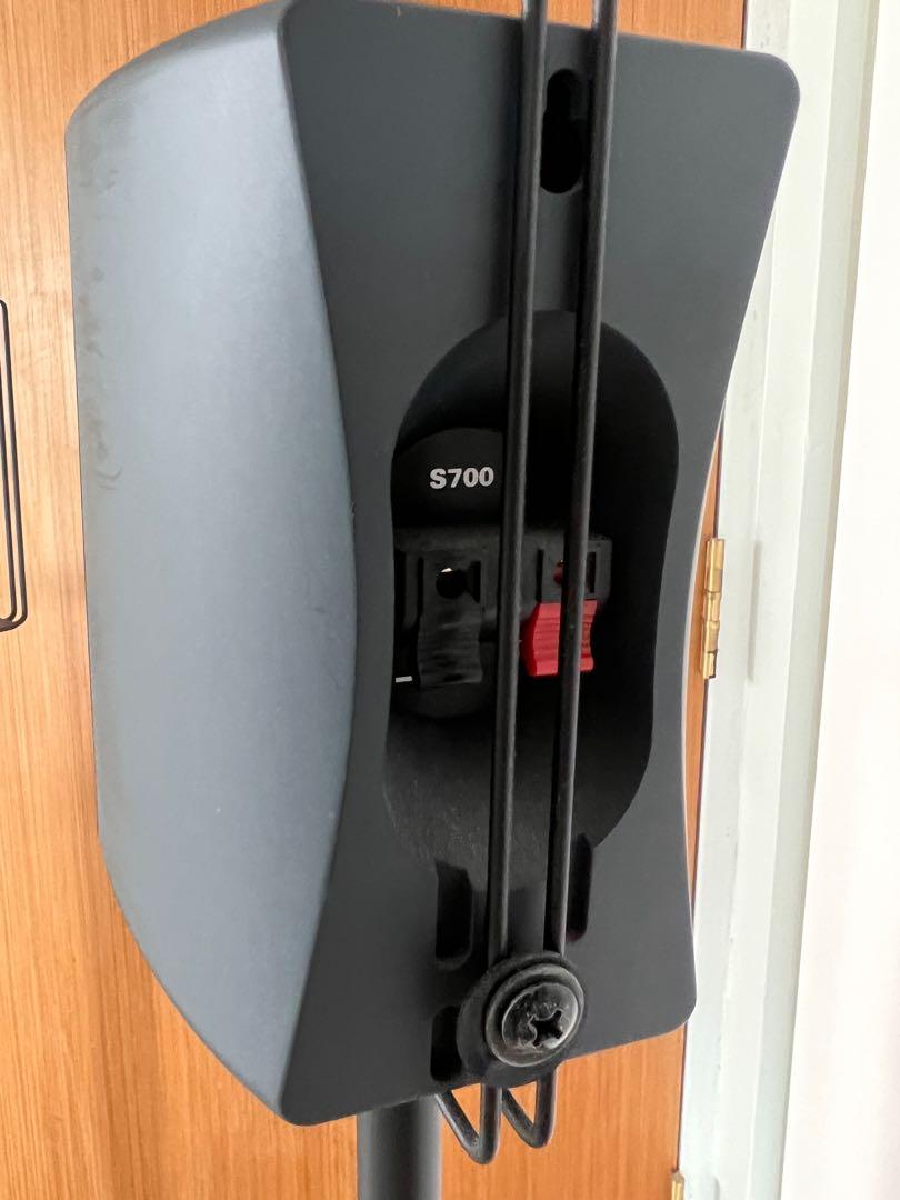 Atlantic Adjustable Height Speaker Stands Black Set of 2 Holds Satellite Speakers, Adjustable