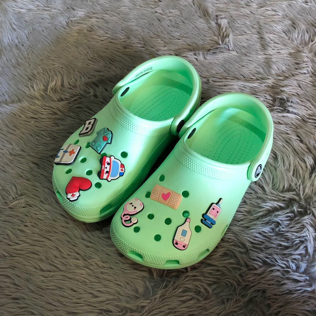 Authentic Crocs Mint green, Women's Fashion, Footwear, Slippers and ...
