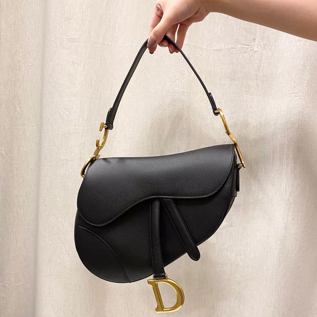 Dior Saddle Bag in black (Medium), Luxury, Bags & Wallets on Carousell