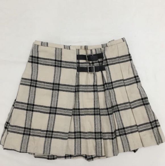Banana Republic Plaid Skirt Black nude