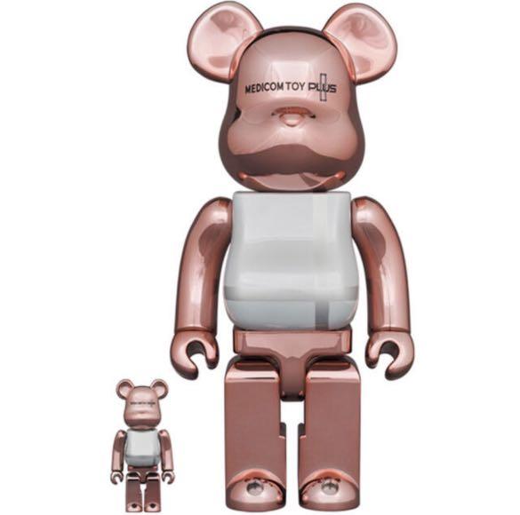 BEARBRICK PINK GOLD CHROME Ver. 100% & 400% be@rbrick, 興趣及遊戲