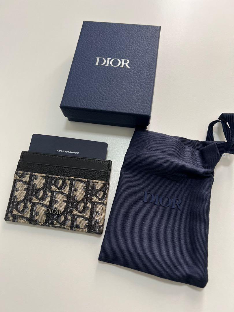 Beige and Black Dior Oblique Jacquard and Black Grained Calfskin