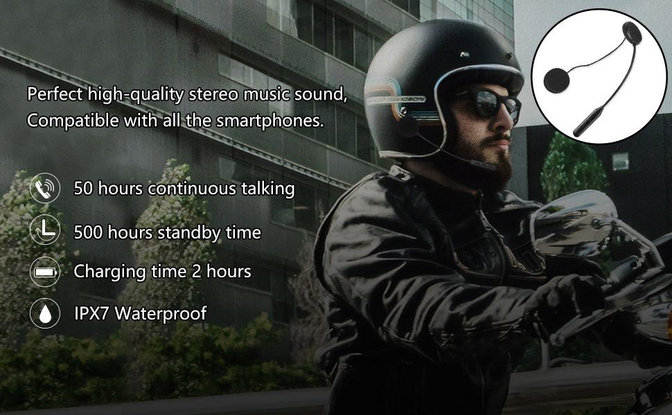 BNIB JZAQ BT30 Motorcycle Helmet Bluetooth Headset IPX7